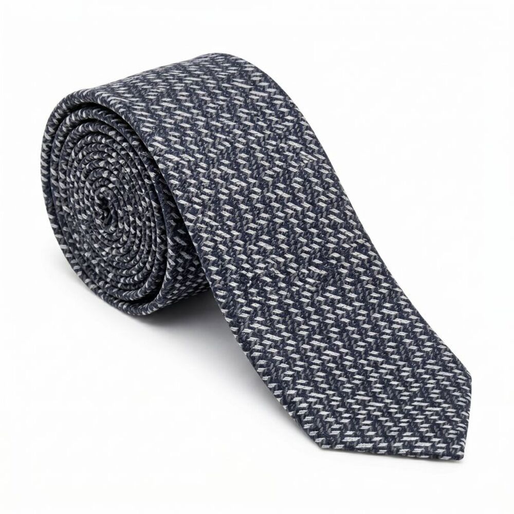 Emporio Armani Silk Black Grey Checkered 3in Tie – Made in Italy